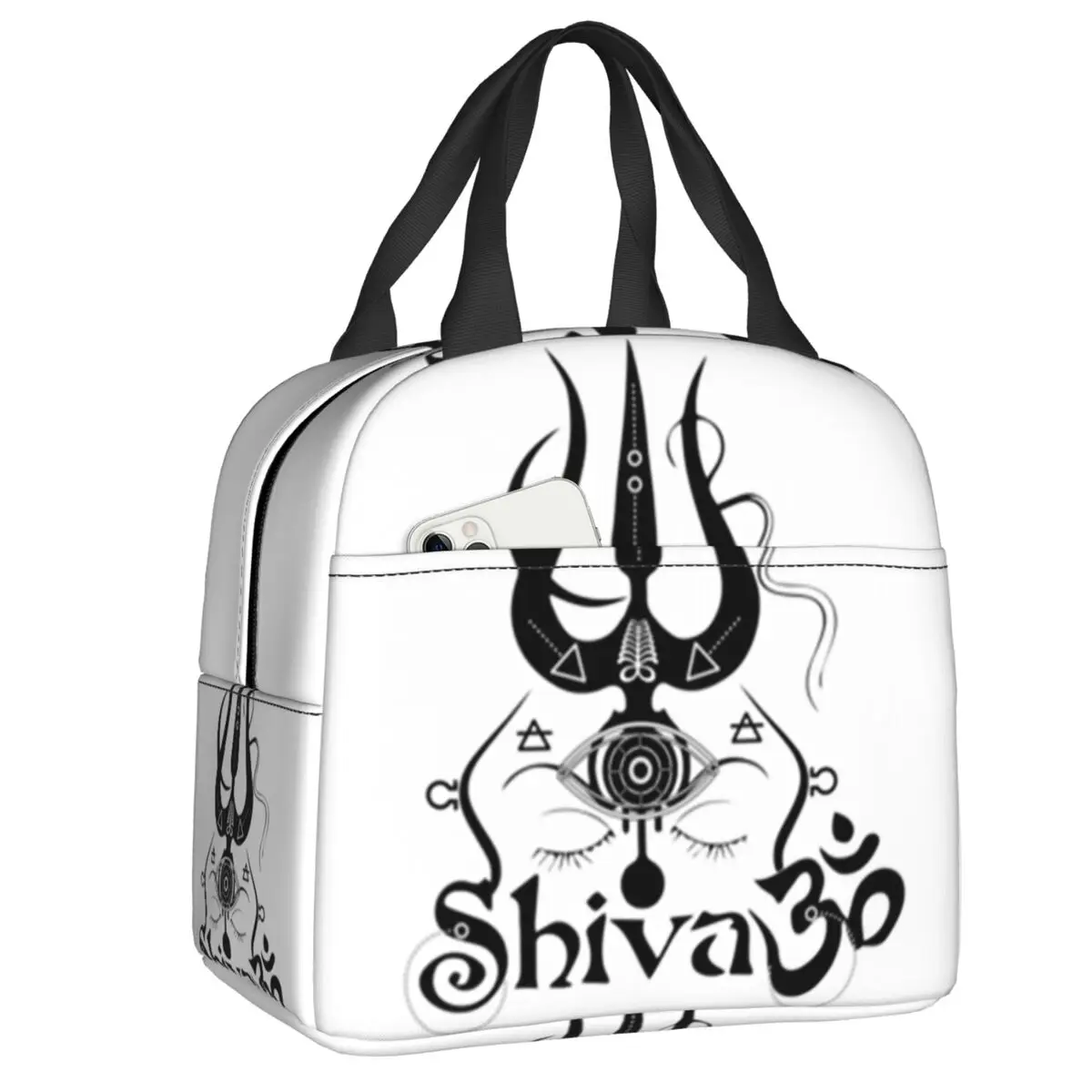 

Lord Shiva India Symbol Trident Hindu God Insulated Lunch Bag Women Waterproof Thermal Cooler Lunch Tote Kids School Children