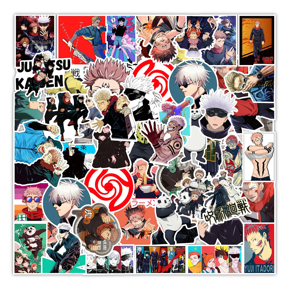 

50pcs No Repeat Japanese Anime Jujutsu Kaisen Graffiti Stickers