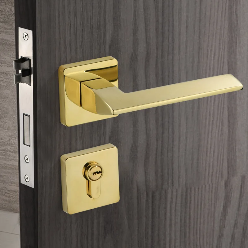 

New Locks Black Split Indoor Door Lock Home Universal Bedroom Door Handle Mute Light Luxury Golden Room Doorlock Door Lock Set