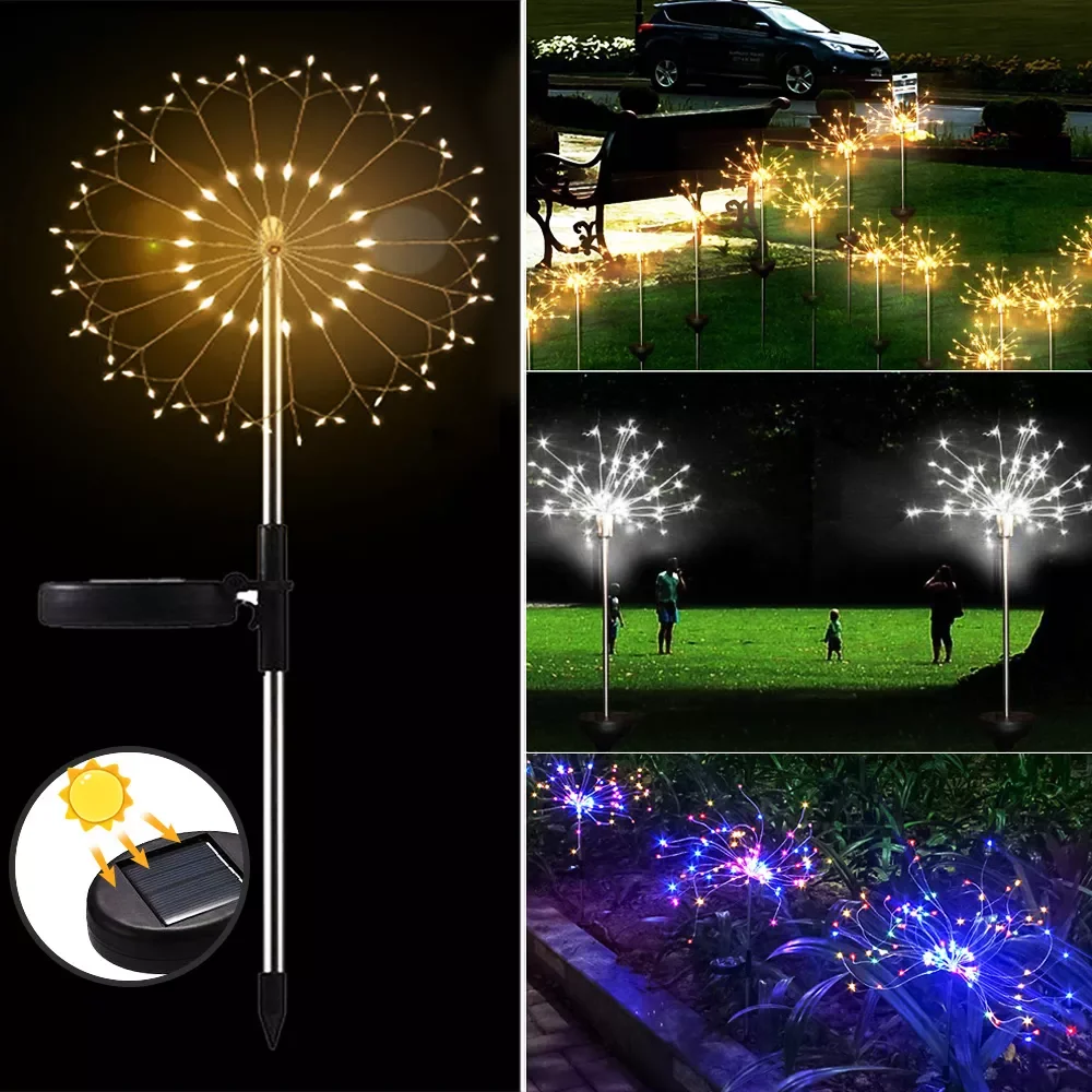

Solar Firework Light Outdoor Waterproof Dandelion Lawn Lamp 90 LED Creative Holiday Lighting Christmas Decorations Home Garden