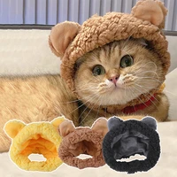 christmas pet costume pet hat for cats bear shape personalized costume small dog accessories winter warm headwear kitten cap