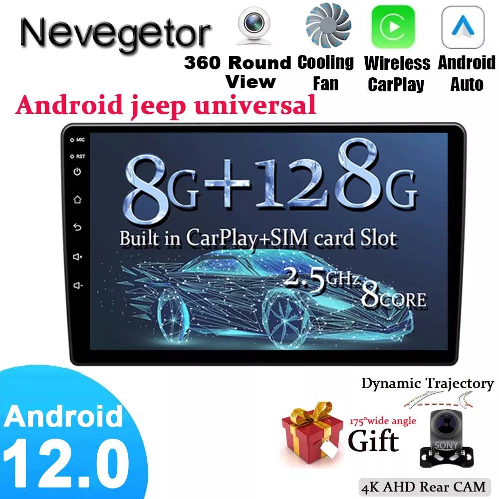 

8-ядерный автомобильный радиоприемник мультимедийный GPS видеоплеер навигация для Jeep Compass Commander Liberty Wrangler Android 11 стерео BT 4G WIFI