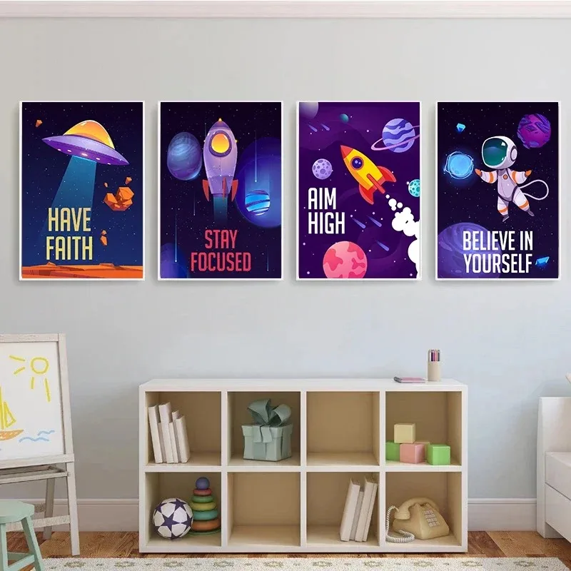 Современный стиль космическая планета Daystar детская настенная живопись на холсте