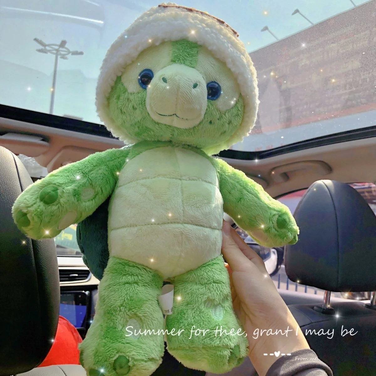 

40cm Duffy and Friends Disney Olu Mel Plush Doll Kawaii Cute Sea Turtles Stuffed Toy with Winter Hat Girls Toys Gifts for Kids