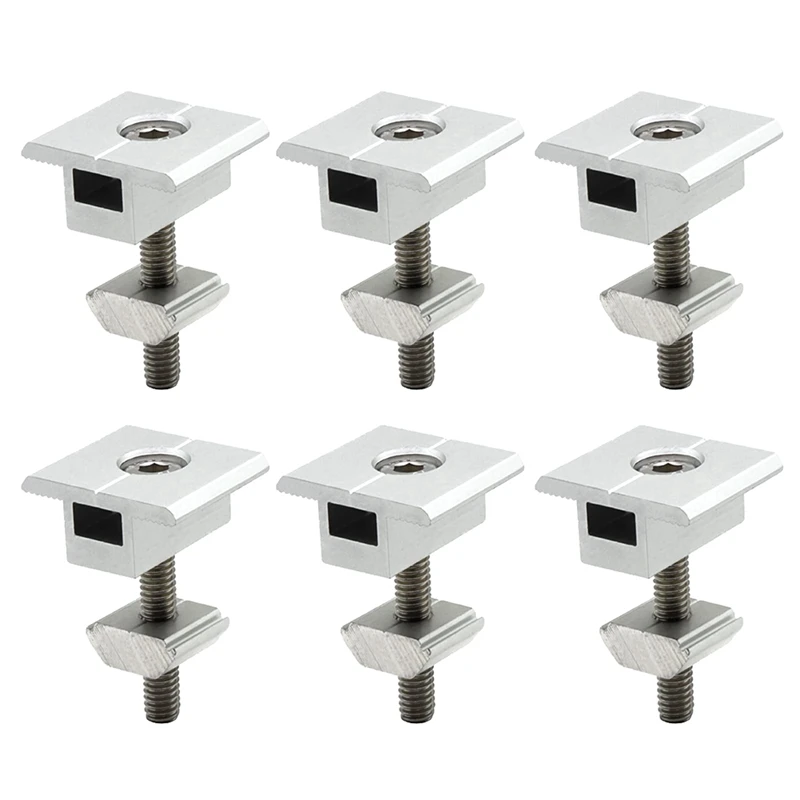 

Hot Pack Of 10 Solar Panel Brackets Centre Clip T Shaped PV Module Bracket Clip Height-Adjustable For RV Roofs