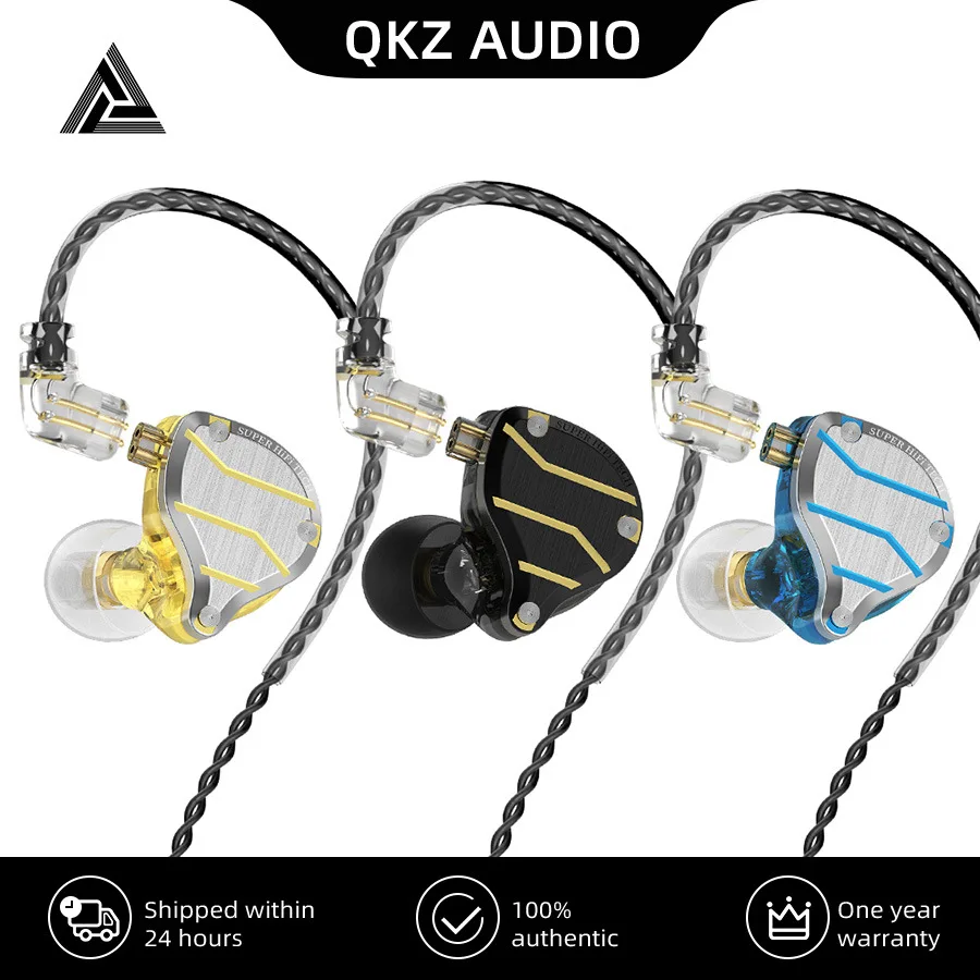 

Original QKZ Metal Wired Mic Headphones Copper HiFi Wired Earphone Sport Running Bass Stereo Headset Music CallPhone Earbuds