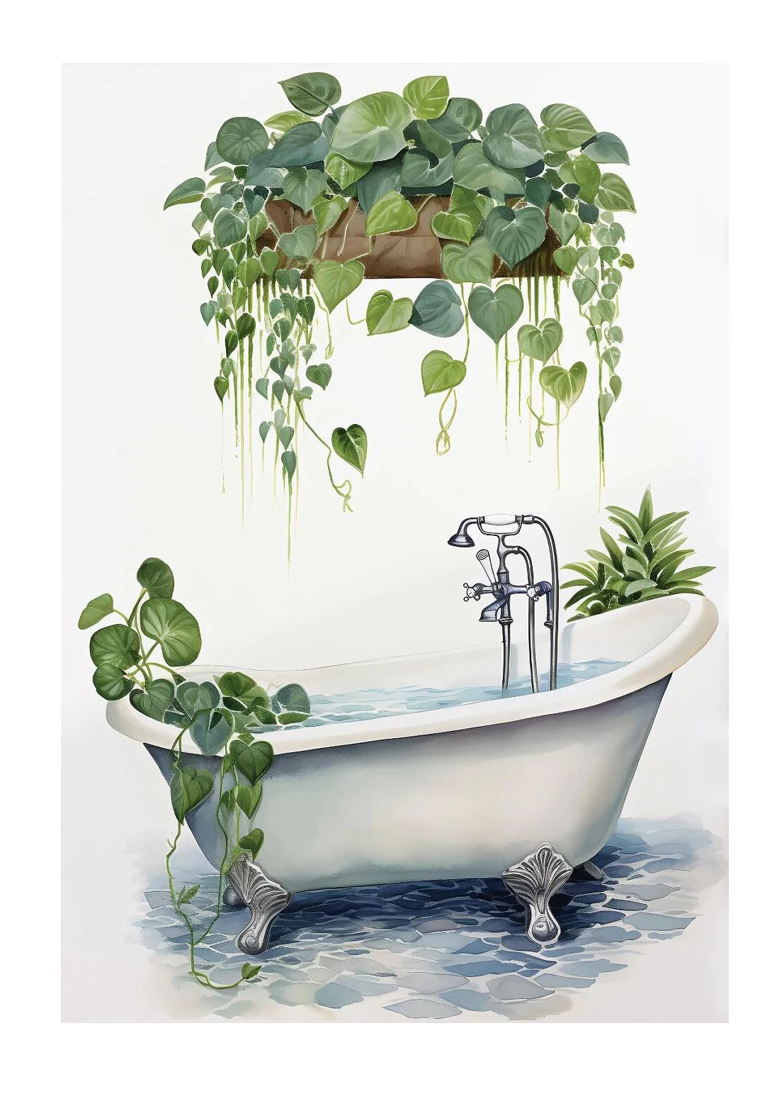 

Классическая зелёная ботаническая картина на холсте