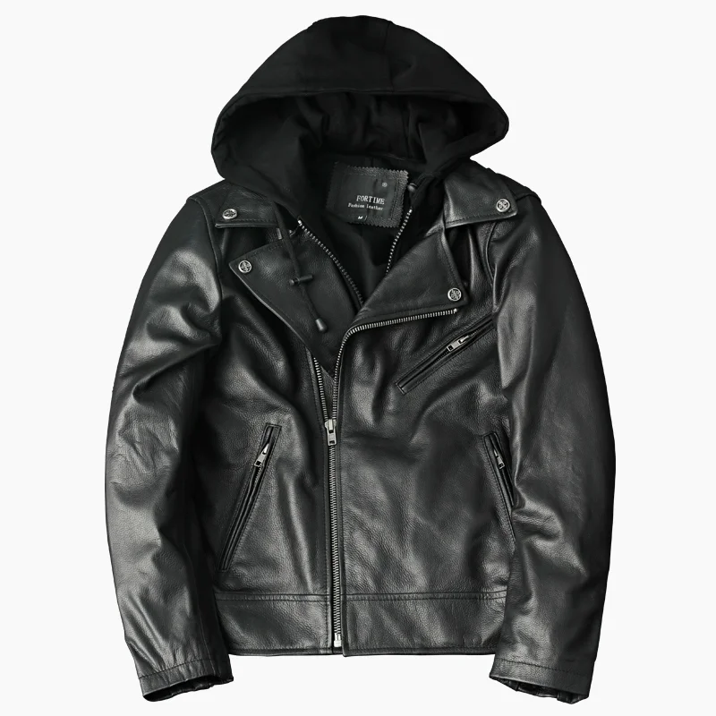 Осенняя новая куртка из 100% натуральной коровьей кожи мужская воловьей для мужчин