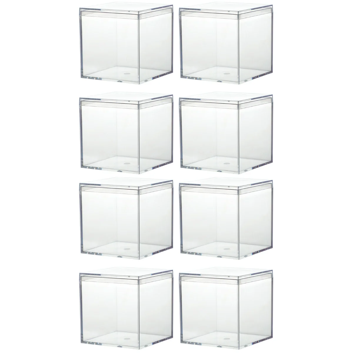 

8 Pcs Jewelry Gift Bags Square Storage Box Sweets Container Candy Case Card Transparent Holder Bride