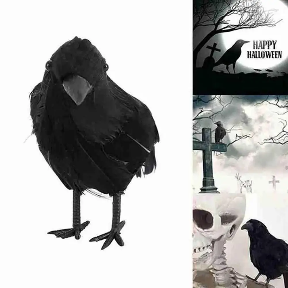 

Halloween Black Crows Props Mock Crow Spooky Feather Scary Halloween Party Props Decoration 6pcs Props Animal Model Horror I1I6