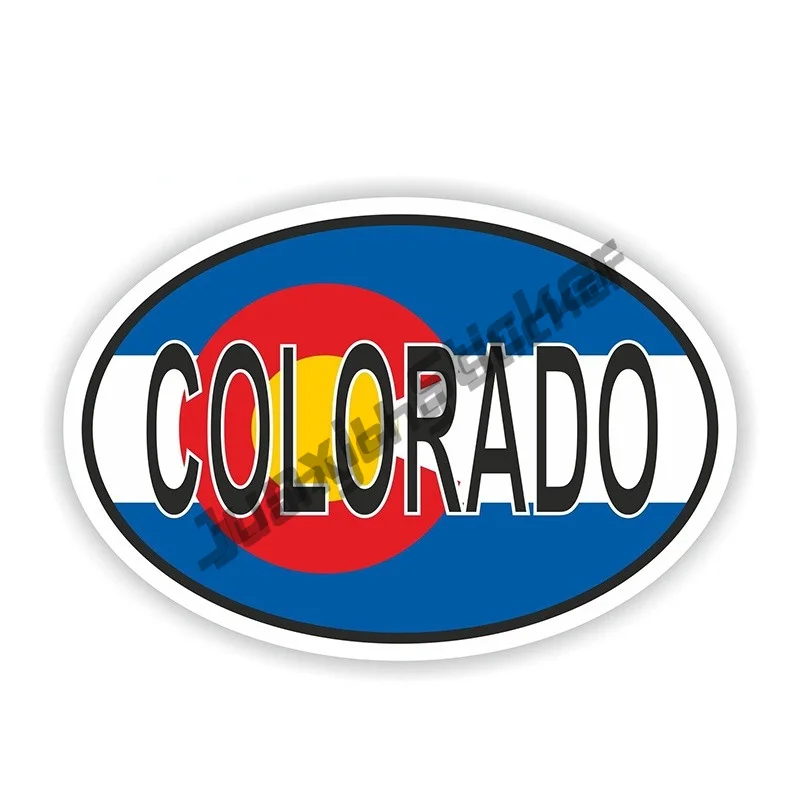 

Colorado State Flag Viny Decal Oval Car Self Adhesive Bumper Sticker for Windows Trucks Cars and Laptops Car Accessories