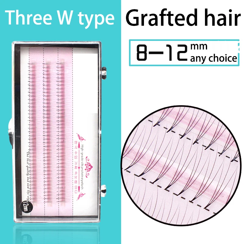 

fake lashes 0.07mink velvet silk 3 roots per plant w-shaped natural single cluster soft natural grafted planting false eyelashes