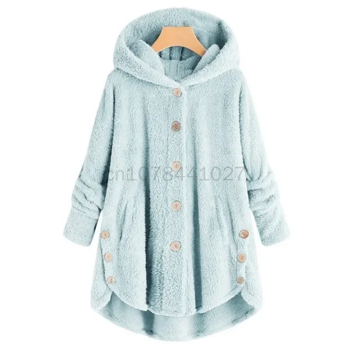 Women Autumn Winter Coat Warm Teddy Bear Wool Jacket Female Plush Hooded New Women's Coats Solid Color