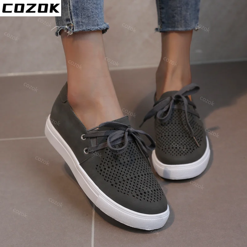 Flats Women Sports Shoes 2022 Summer Designer Sandals Sneakers New Lace-up Fad Breathable Hollow Soft Running Casual Women Shoes