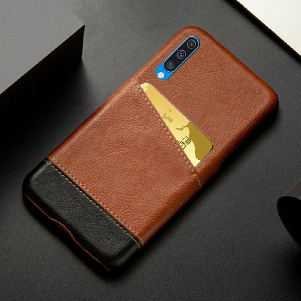 

For Samsung Galaxy A70 Case SM-A705F Card Slot Holder Mixed Splice PU Leather Cover For Samsung A70 A 70 A705F Back Coque 6.7''