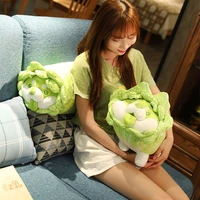 lovely vegetable dog plush toys kawaii japanese cabbage dog fluffy stuffed anime chinese cabbage fairy pillow stuffed soft doll