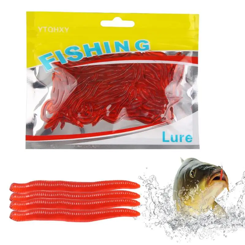 

Simulation Fishing Lure Red Earthworm Soft Luya Bait Fishing Supplies With Fishy Smell For Freshwater And Seawater Fishes