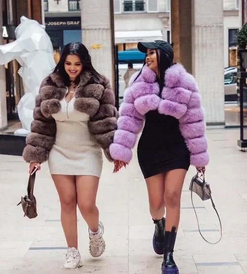 Роскошные норковые короткие пальто женские зимние верхние модные из