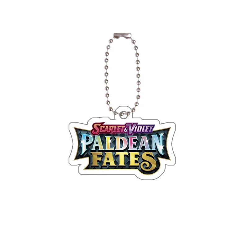 Фото Pokemon All Series Sv11 Черный болт Белый Flare Sv10 Destined Rivals 151 Логотип Акриловый брелок Подвеска Английский брелок Подвеска №4