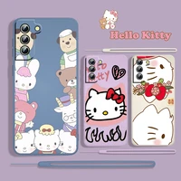 anime hello kitty babys for samsung galaxy s22 s21 s20 s10 5g 4g note 20 10 ultra plus pro fe lite liquid rope phone case fundas