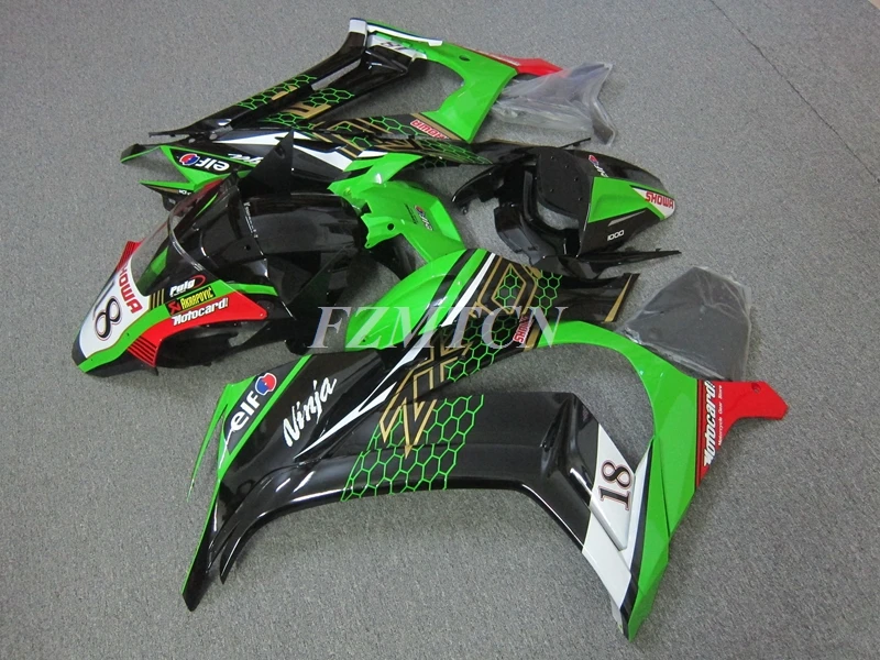 

18 Injection New ABS Fairings Kit Fit for Kawasaki Ninja ZX10R 2011 2012 2013 2014 2015 11 12 13 14 15 Bodywork set Black Green