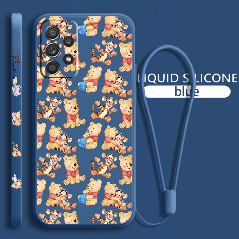 

Winnie The Pooh Anime For Samsung Galaxy A73 A54 A34 A53 A33 A52 A32 A22 A71 A51 A21S 4G 5G Liquid Left Rope Phone Case Fundas