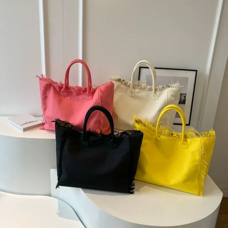 2024 Nuovo Sacchetto Delle Donne Moda Semplice Borsa A Spalla Di Alta Qu 버 Grande Capacità Tote Bag Tela Lettera HOT SA LE