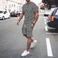 summer men sets short sleeve t shirt suit print tracksuit for man new oversized tops casual clothing t shirtshorts streetwear