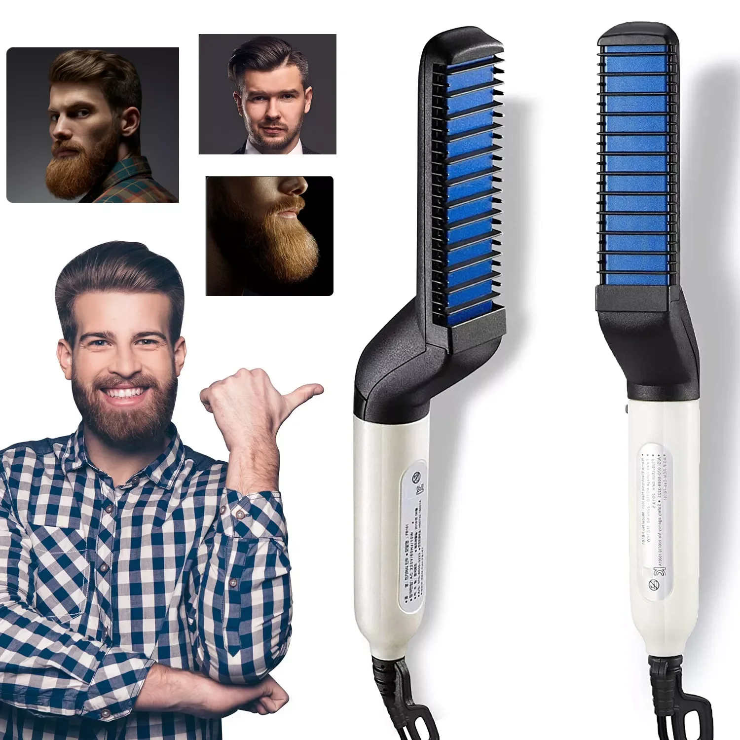 

Multifunctional Hair Comb Brush Beard Straightener Hair Straighten Electric Beard Straightening Comb Quick Hair Styler For Men