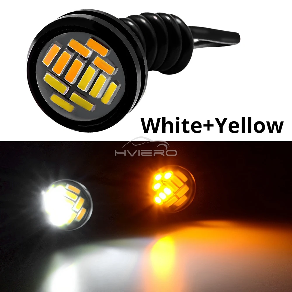 

23 мм 4014 12Smd Eagle Eye указатель поворота белый желтый дневные ходовые огни точечные лампы резервные автомобильные моторные светодиодные парковочные дневные лампы модификация