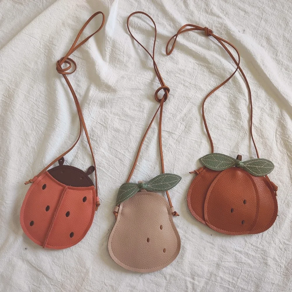 

Versatile Leather Eco-friendly High-grade Shape Leather Feel Leather Coin Fruit Genuine Cross-body Children's Bag Ins Purse