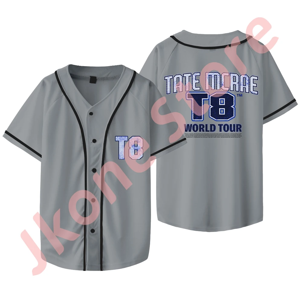 Tate McRae T8 Merch Baseball T-shirts Think Later World Tour Jersey Tee Summer Unisex Fashion Short Sleeve Jacket