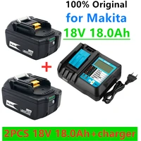 100 bl1860 rechargeable battery 18 v 18000mah lithium ion for makita 18v battery bl1840 bl1850 bl1830 bl1860b lxt 400charger