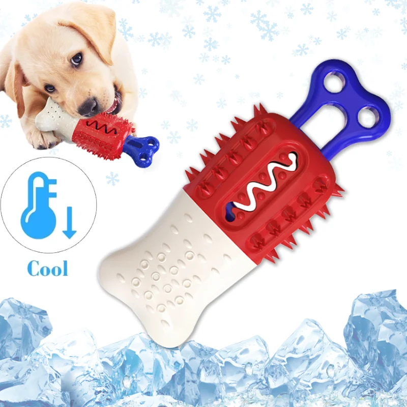 Summer Cooling Dogs Toy Molars Popsicle Pet Toothbrush Teeth Detachable Clean Tooth Pet Chew Toys Playing Dogs Chew Stick