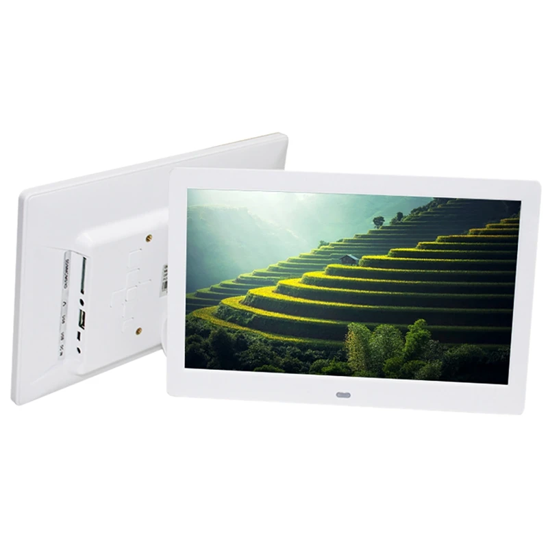 

10.1 Inch HD Digital Picture Frame 1024X600 Music Video Clock Calendar Display Electronic Album Photo White