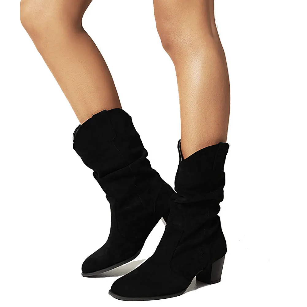 

Сапоги AOSPHIRAYLIAN женские в винтажном стиле, удобные ковбойские ботинки в стиле ретро, для прогулок, Осень-зима