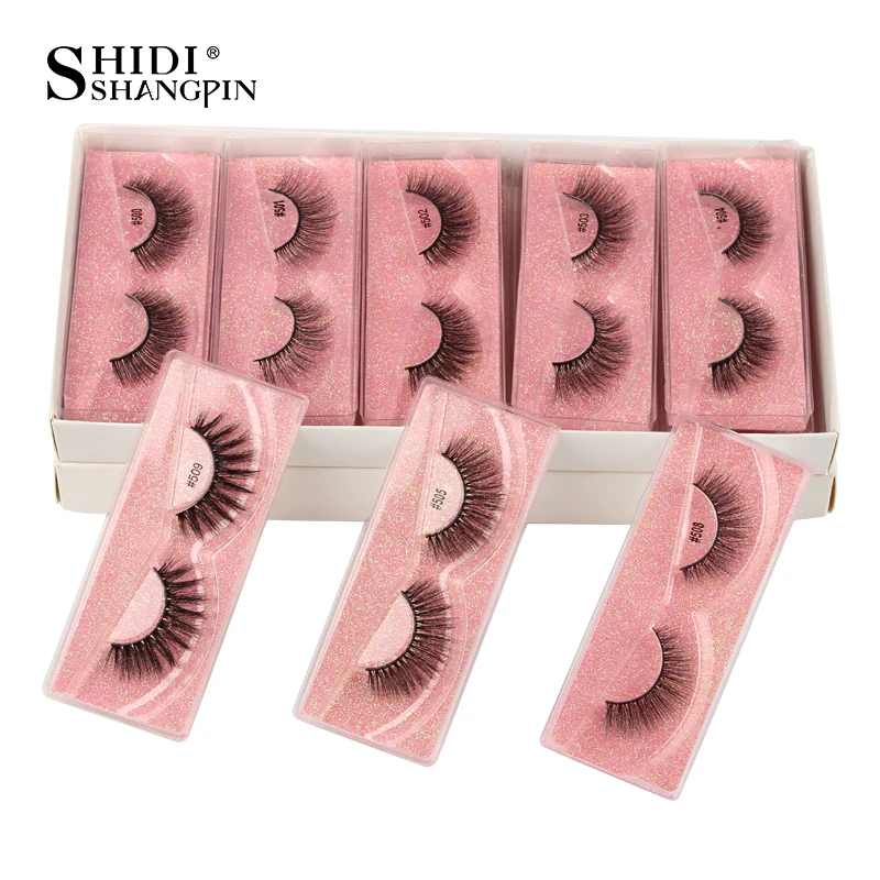 

Оптовая 4 / 10 / 30 / 100pcs 3d ресницы норка натуральные накладные ресницы беспорядочный макияж накладные ресницы драматический мягкий многоразовый ресницы