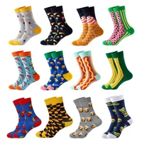 womens funny happy cotton socks cute cartoon burger cola egg food colorful novelty skateboard thick casual socks chaussettes