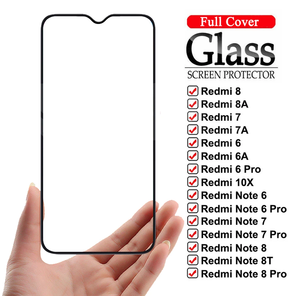 

1PCS 9D Full Cover Tempered Glass For Xiaomi Redmi Note 8T 8 7 6 Pro Screen Protector Redmi 8 8A 7 7A 6 6A K20 K30 Glass Film