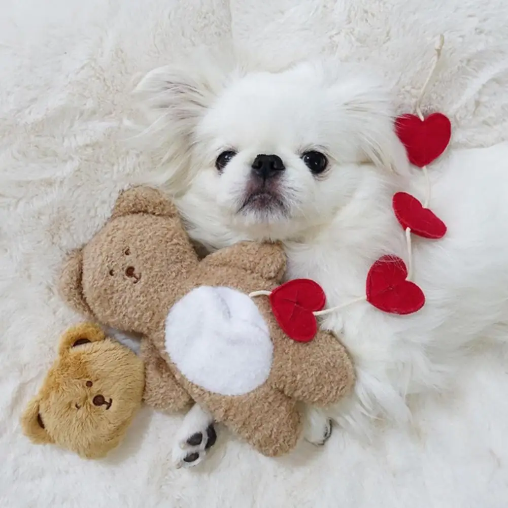 Dogs Pet Toy Engaging Entertaining Dog Toy Cute Bear Design with Squeaky Crinkly Features Pet Puzzle Toy for Dogs Stimulating