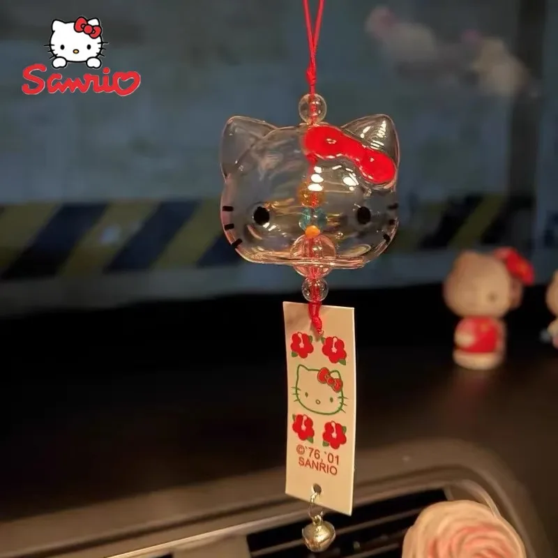 Sanrio Hello Kitty автомобильные аксессуары стеклянный колокольчик подвесная капля