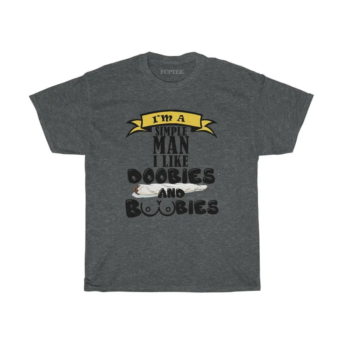 

I'm A Simple Man I Like Doobies Men Print T Shirts Vintage Camisas Cotton Male Tees Round Neck Harajuku Retro TShirt