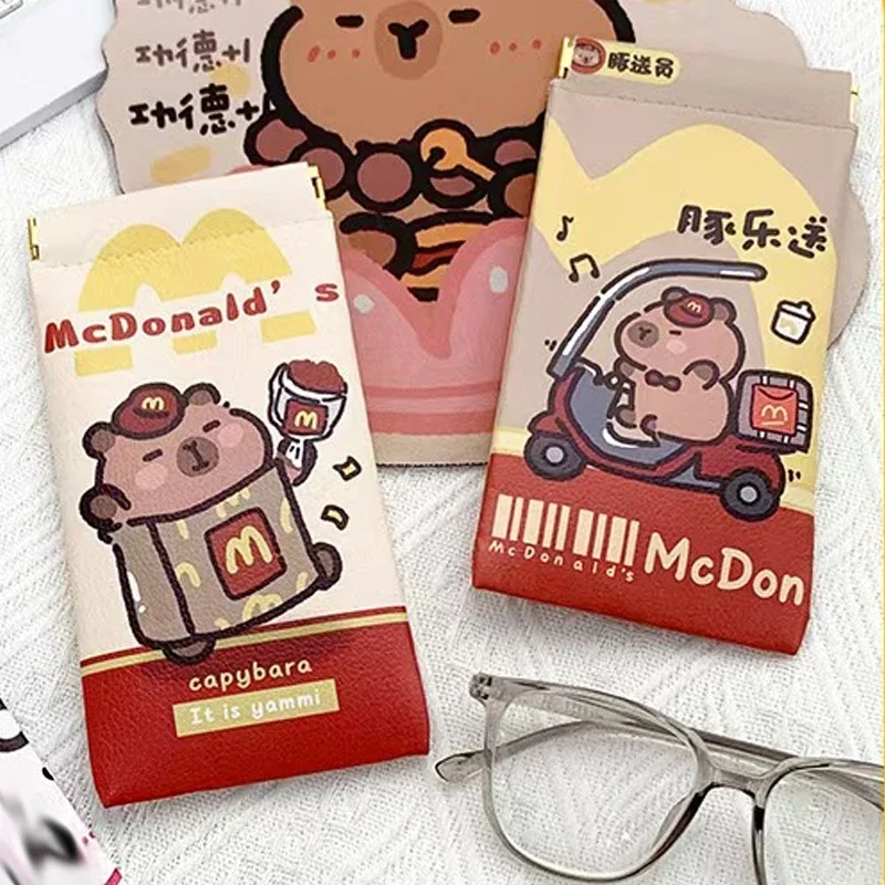 Новая сумка для очков из искусственной кожи с рисунком капибары автоматические