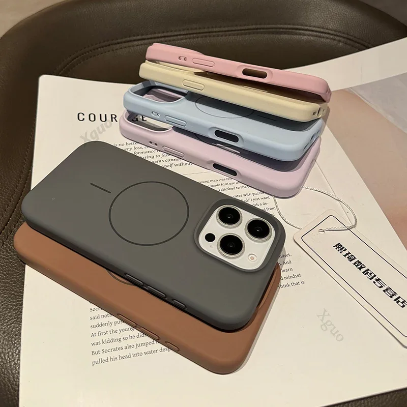 Официальный жидкий силиконовый магнитный чехол для телефона iPhone 16 15 14 12 13 11 Pro Max