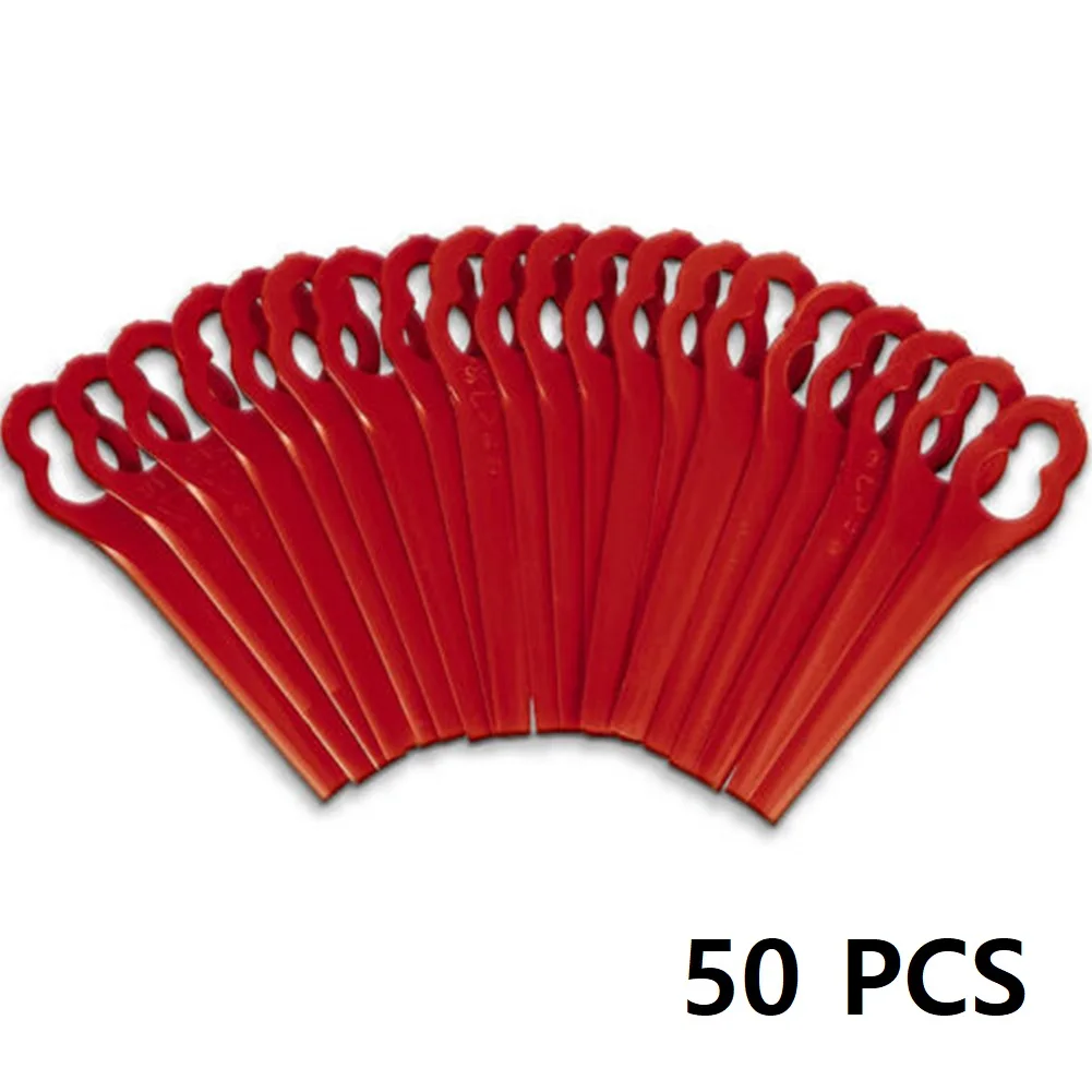 

50pcs Plastic Blades For Florabest LIDL-FRTA 20A1 FAT18B2 FAT18B3 Garden Power Tool Replacement Parts Cordless Mowers