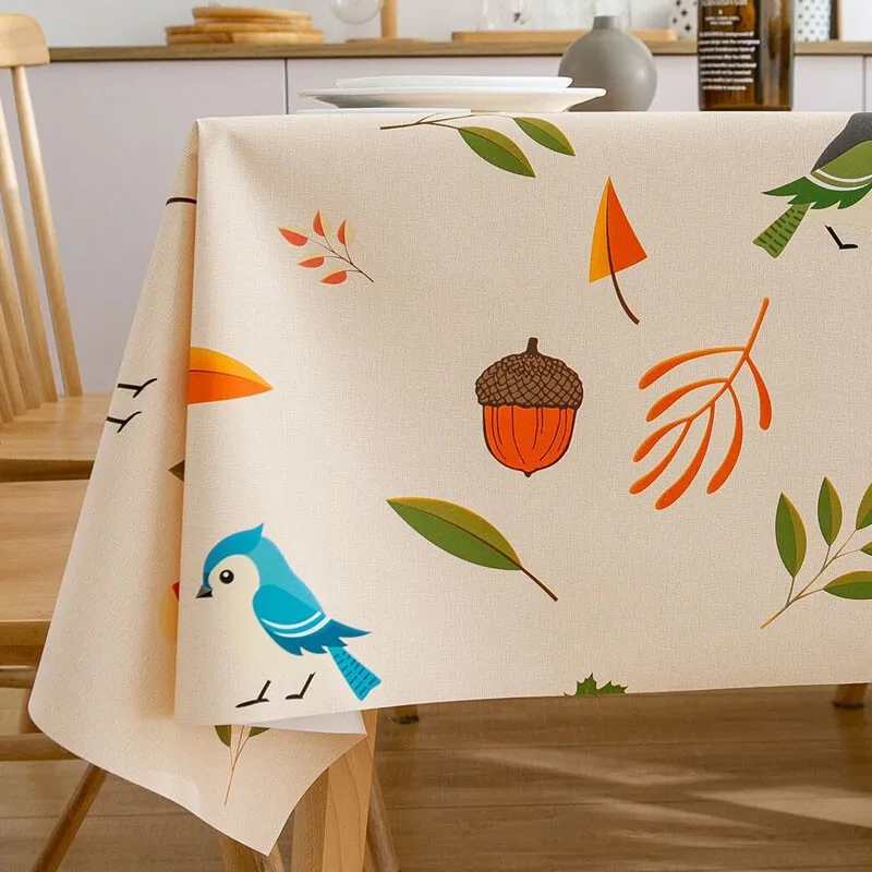 

Colorful Birds Tablecloth Home Party Party Table Wedding Decor Antifouling Fabric Coffee Table Rectangular Table Mat Mantel Mesa