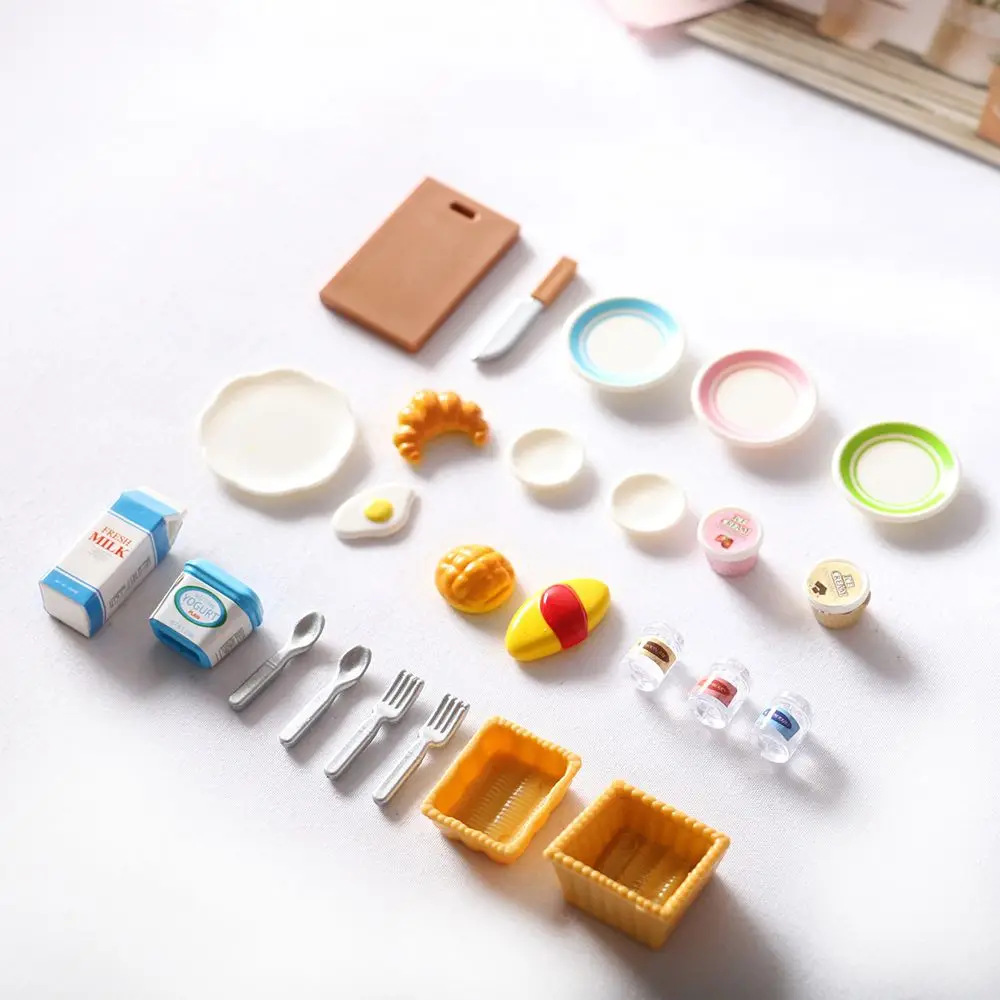 

Toy Milk Yogurt Doll Accessories Photo Props Mini Plate Bowl Tableware Cookware Miniature Food Toy Dollhouse Kitchen