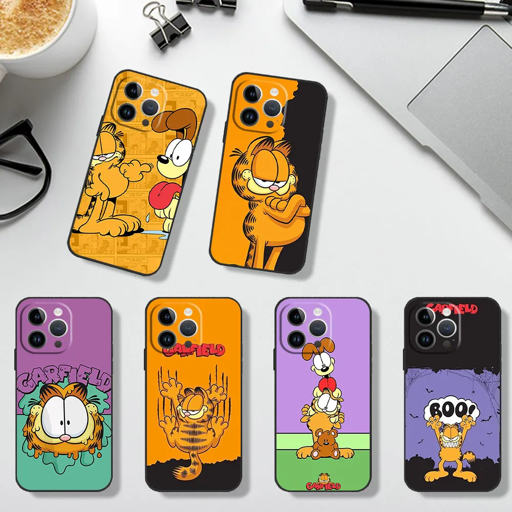 Yellwo G-Gar F-Field Cat Phone Case For Samsung A03 A04 A05 S A13 A14 A22 A34 A53 4G 5G S22 S23 ULTRA Black Soft Silicone Cover