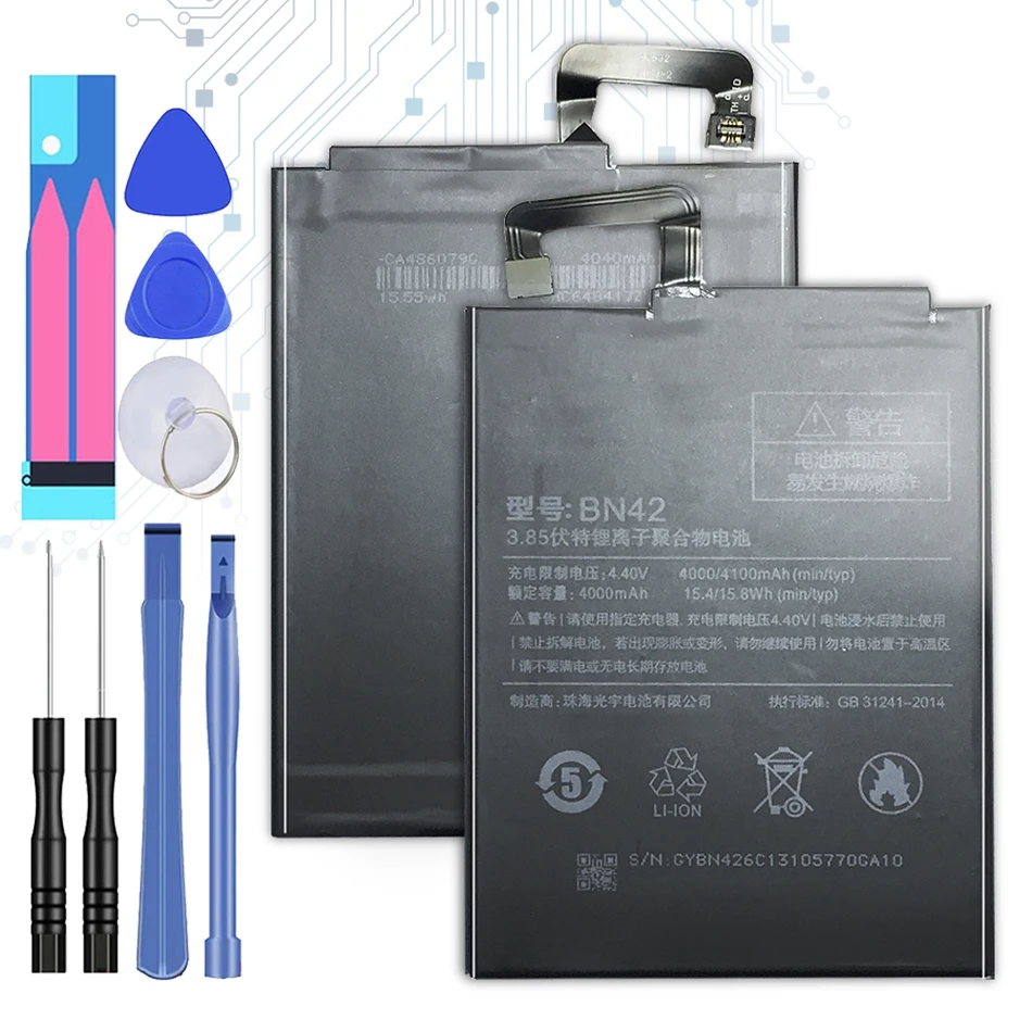 

Original Kikiss For Xiao Mi Phone Battery BN42 For Xiaomi Redmi Hongmi 4 For Redmi4 Hongmi4 BN 42 s 4000mAh Bateria