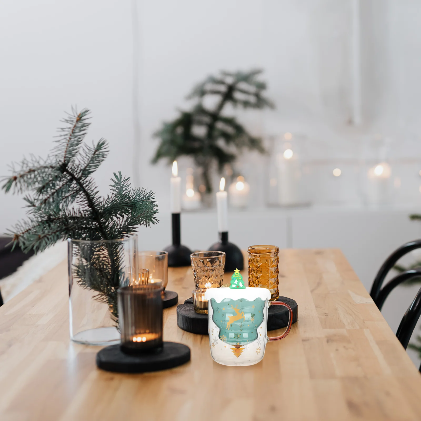 

Cup Mug Coffee Tea Christmastree Latteglass Cute Clear Holiday Espressolid Cappuccino